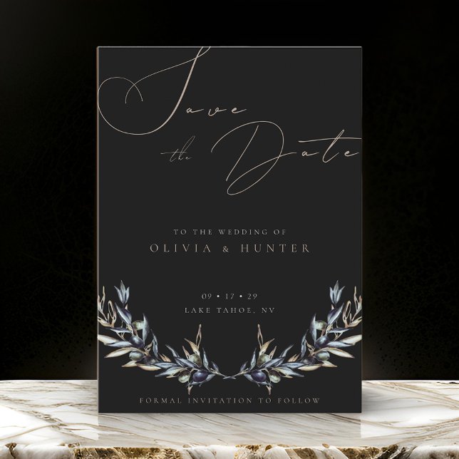 Subdivisión Olive de color de agua Boda Guardar la (Subido por el creador)