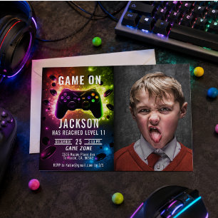 ¡Sube de Nivel! Invitación de Cumpleaños de Videoj
