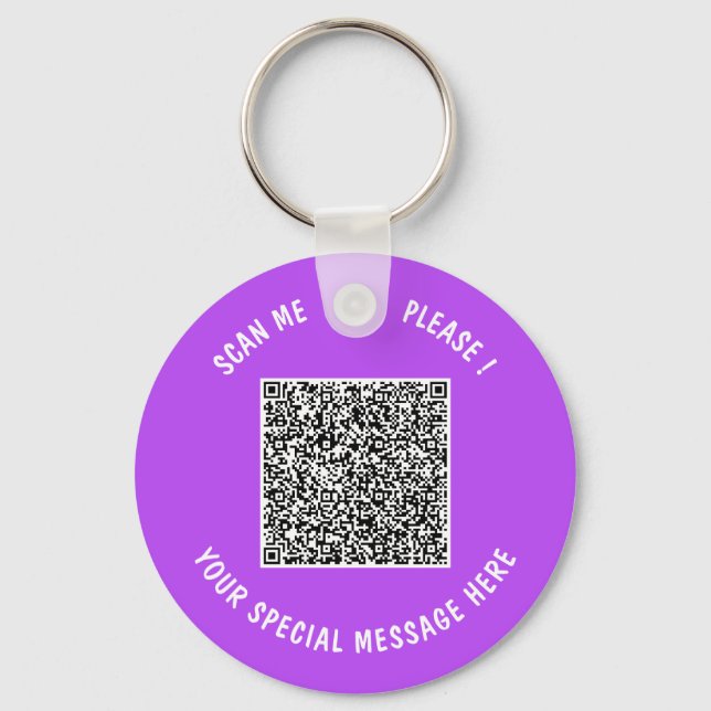 Sube tu código QR de llavero con texto y color per (Anverso)