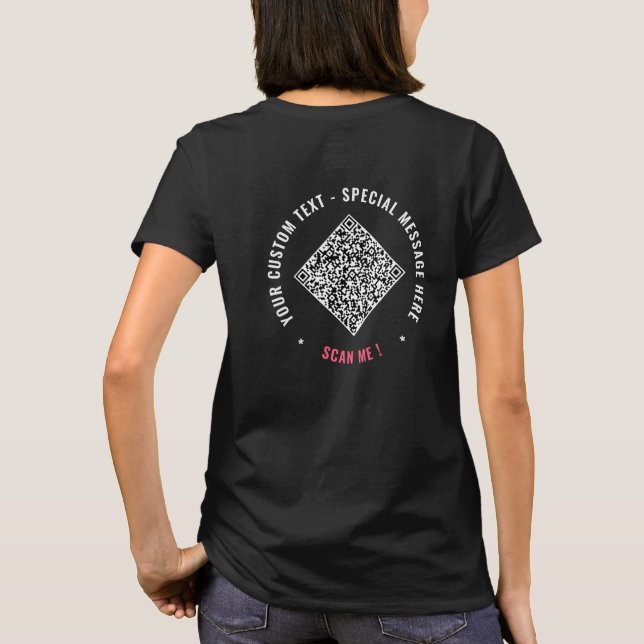 Sube tu ejemplo de camiseta con código QR Agregar  (Reverso)