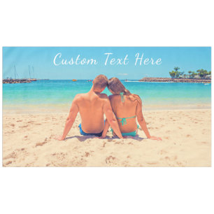 Sube tu foto Mantel regalo con texto personalizado