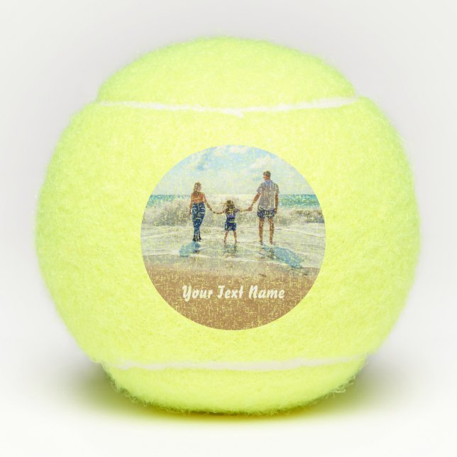 Sube tu foto Pelotas de tenis regalo Texto persona (Anverso)