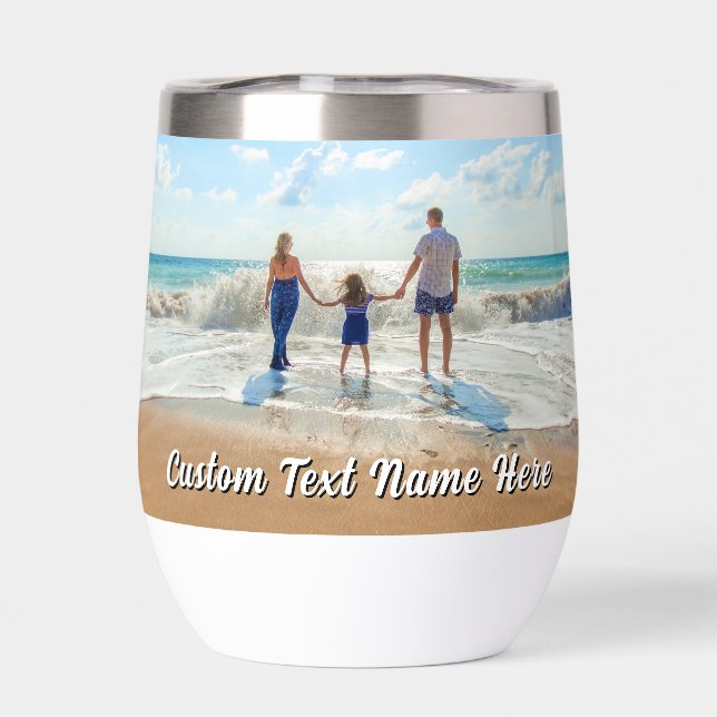 Sube tu foto regalo de texto personalizado (Trasero)
