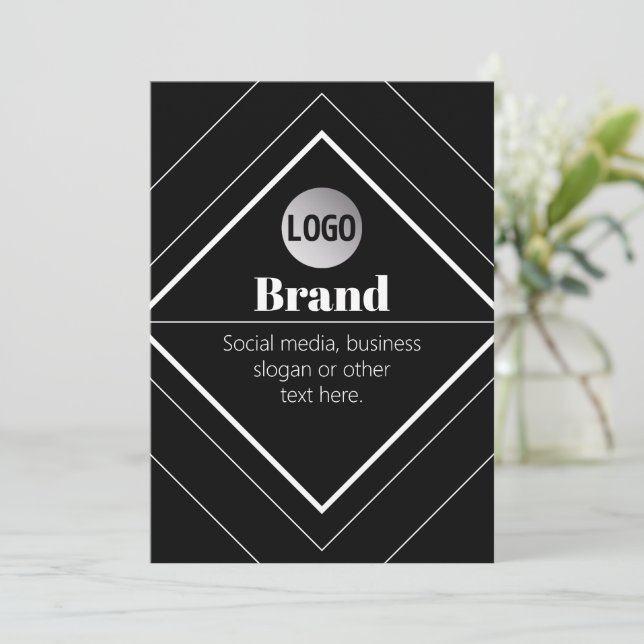 Sube tu logotipo y diseño de texto personalizable (Anverso de pie)