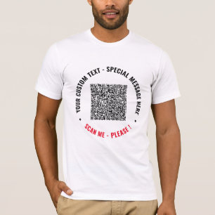 Sube tu propia camiseta con código QR y añade text