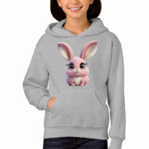 Subir: Adorable conejo Personalizado rosado Hoodie