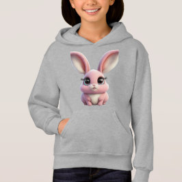 Subir: Adorable conejo Personalizado rosado Hoodie