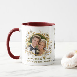 Subir foto de boda Taza personalizada, aniversario