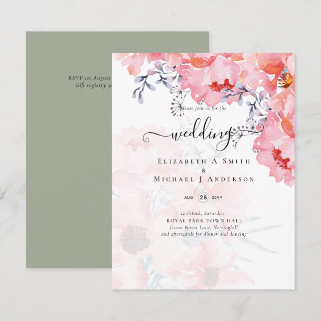 Sublime Blossoms rosa BODA SUITE - PRESUPUESTO (Anverso / Reverso)