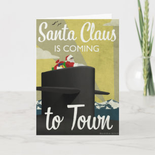 Submarine Santa - Tarjeta de Navidades