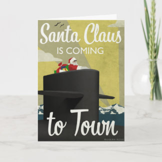 Submarine Santa - Tarjeta de Navidades