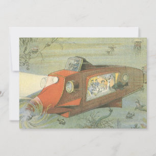 Submarino Steampunk de Ciencia Ficción Antiguo en 