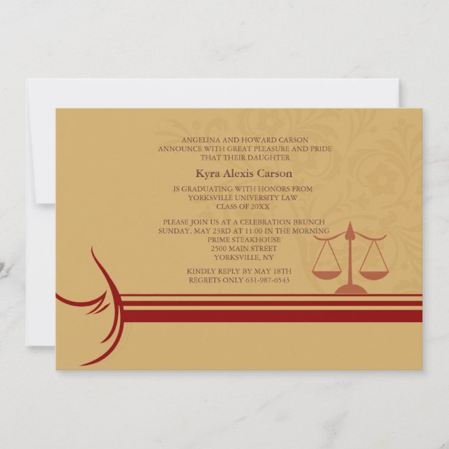 Subrayar Invitación De Graduación De La Escuela De (Anverso)