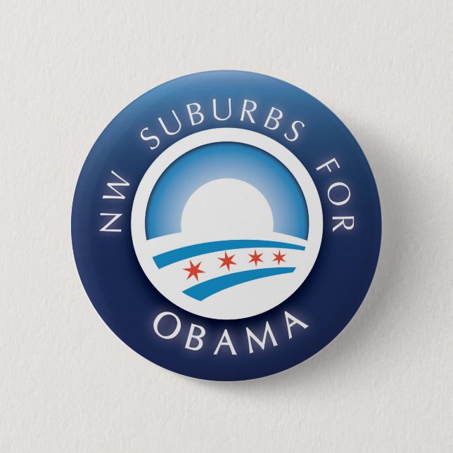 Suburbios del nanovatio para el botón de Obama (Anverso)
