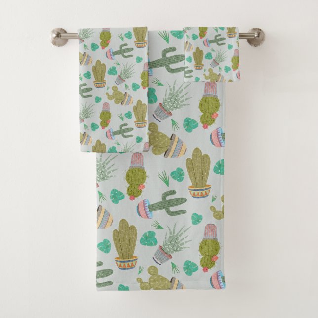 Succulents Bath Towel Set (In situ)