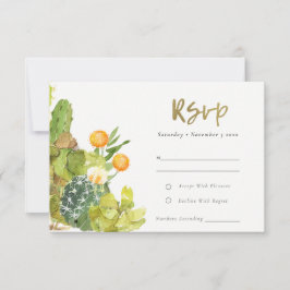 SUCCULTE CACTUS FLORAL GARDEN WATERCOLOR RSVP