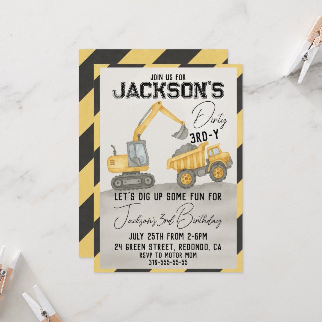 Sucia 3.ª invitación de cumpleaños a la construcci (Anverso/Reverso In Situ)