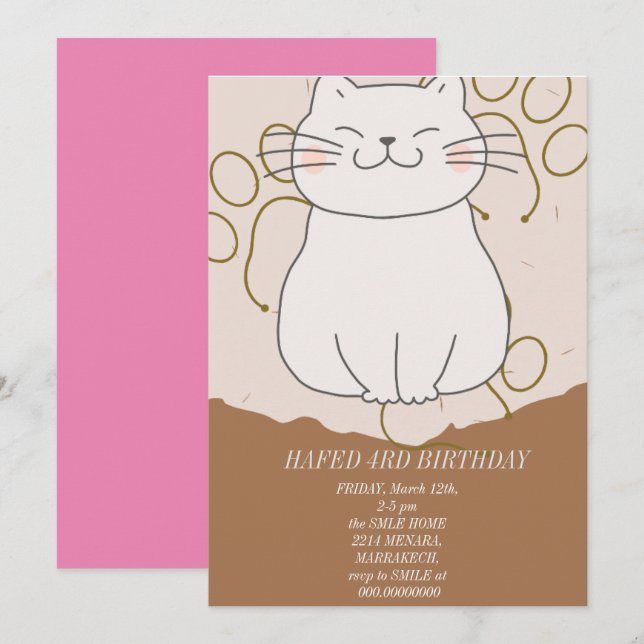 Sucia 3-Y Invitación de tercer cumpleaños (Anverso / Reverso)