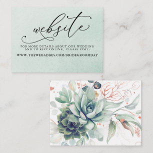 Suculent Greenery Boda de la tarjeta web