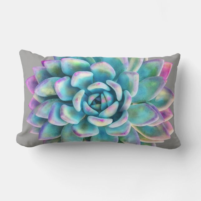 Suculenta almohada decorativa impresa (Anverso)