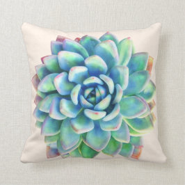 Suculenta almohada decorativa impresa