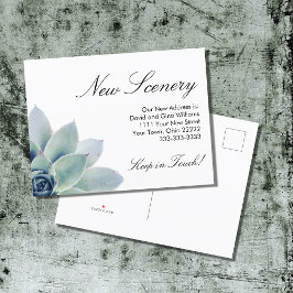 Suculenta Botánica Elegante Tarjeta de Mudanza a N