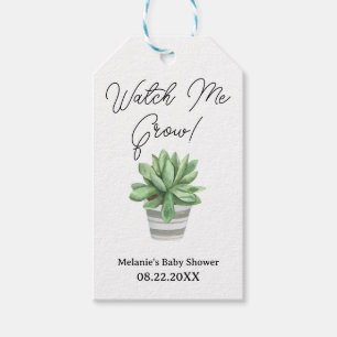 Suculenta etiqueta de regalo de Baby Shower - "Wat