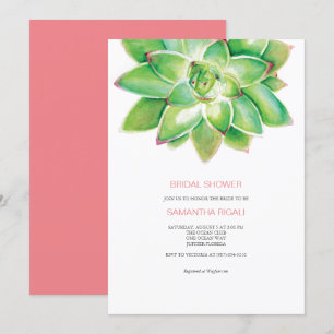 Suculenta Invitación A La Ducha Bridal, Acuarela I