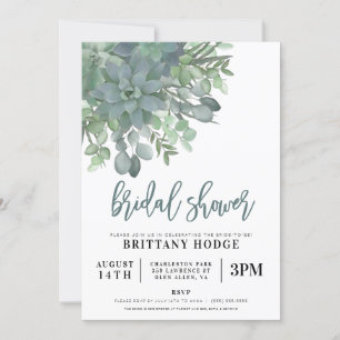 Suculenta Invitación a la ducha de novias Bouquet