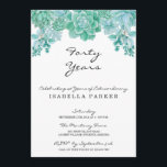 Suculenta invitación al cumpleaños de una mujer<br><div class="desc">Suculentos pintados a mano en acuarelas sobre un fondo blanco crujiente con una hermosa caligrafía ... ... . el marco perfecto para invitar a sus huéspedes a un día especial.</div>