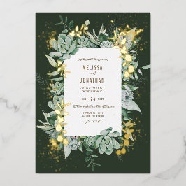 Suculenta invitación al Relieve metalizado de jard