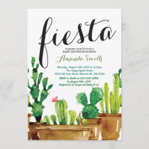 Suculenta Invitación de Baby Shower Cactus Fiesta