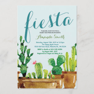 Suculenta Invitación de Baby Shower Cactus Fiesta