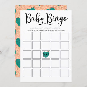 Suculenta tarjeta de bingo de Baby Shower