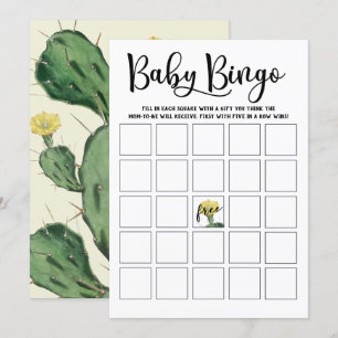 Suculenta tarjeta de bingo de Baby Shower