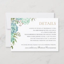 Suculenta tarjeta de detalles de marco geométrico