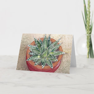 Suculenta tarjeta de felicitación Agave victoriae-