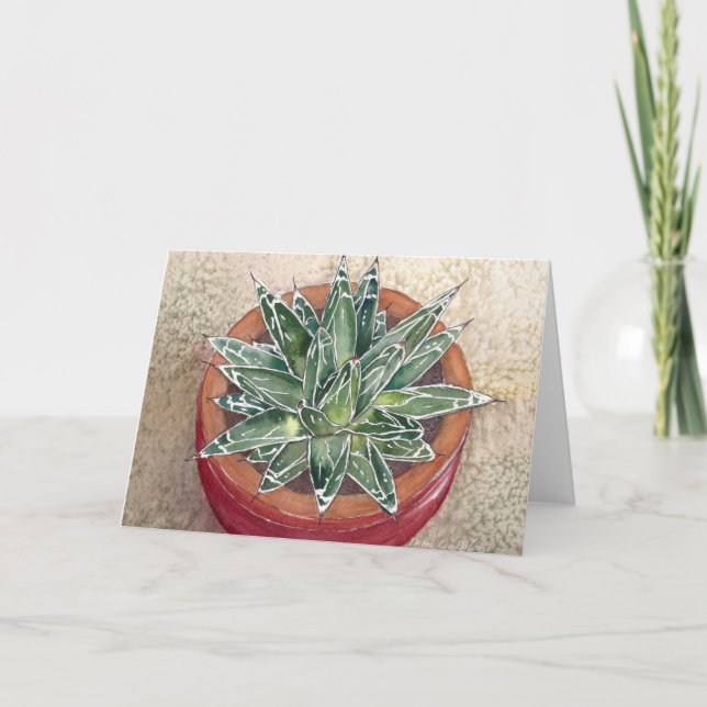 Suculenta tarjeta de felicitación Agave victoriae- (Anverso)
