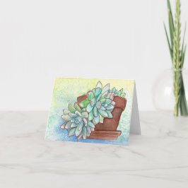 Suculenta tarjeta de felicitación Graptoveria opal