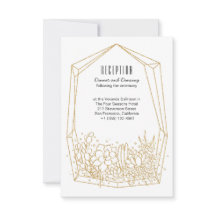 Suculenta tarjeta de recepción de boda para el ter