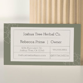 Suculenta tarjeta de visita | Estilo apotecario