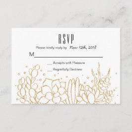 Suculenta tarjeta RSVP de boda de terrario