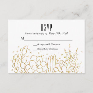 Suculenta tarjeta RSVP de boda de terrario