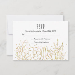 Suculenta tarjeta RSVP de boda de terrario
