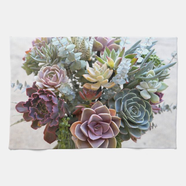 Suculenta toalla de regalo para Bouquet (Horizontal)