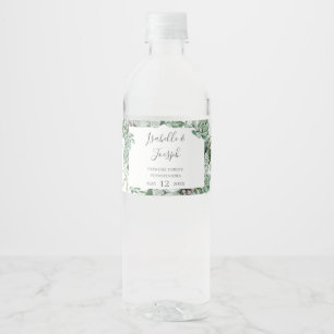 Suculenta vegetación   Etiqueta de botella de agua