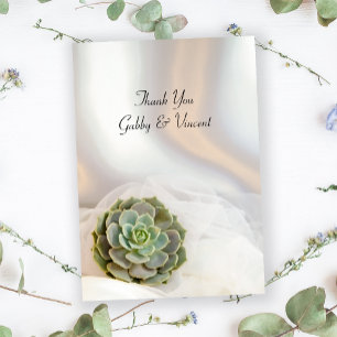 Suculenta Verde en Agradecimiento Plano de Boda Bl