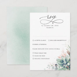 Suculentas áreas verdes y la boda de oro Rosa RSVP