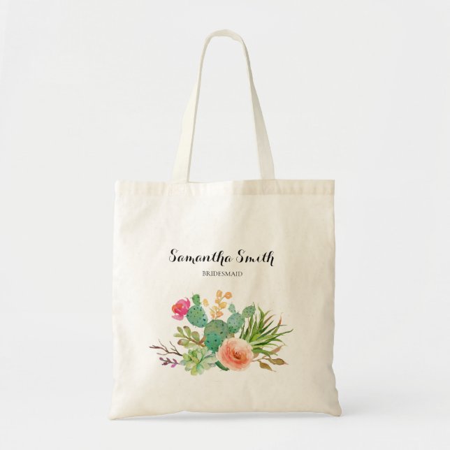 Suculentas Bolsas de Tote de Verdor Floral (Frente)