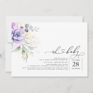 Suculentas energías verdes Oh Baby Invitación Baby